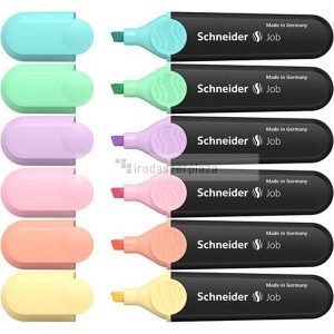 Szövegkiemelő készlet, 1-5 mm, SCHNEIDER "Job Pastel", 6 különböző pasztell szín