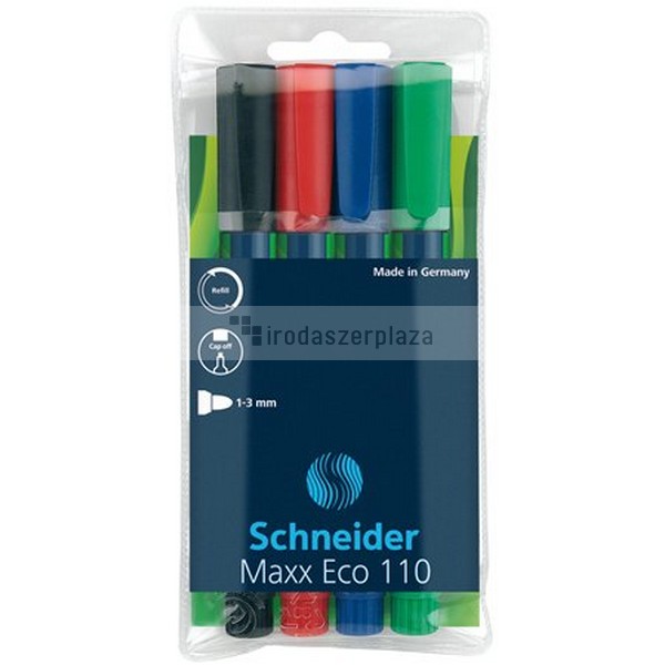 Tábla- és flipchart marker készlet, 1-3 mm, kúpos, SCHNEIDER „Maxx Eco 110", 4 különböző szín - Image 2