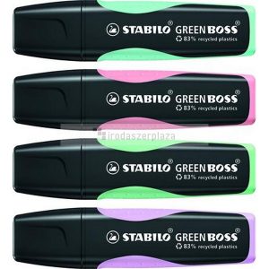 Szövegkiemelő készlet, 2-5 mm, STABILO "Green Boss Pastel", 4 különböző szín