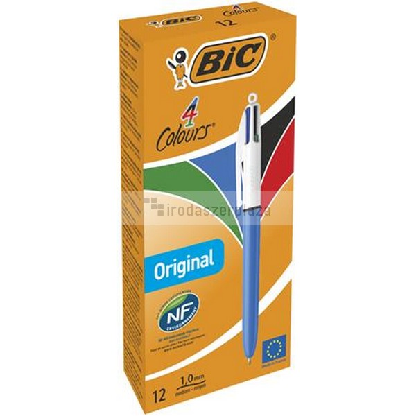 Golyóstoll, 0,32 mm, nyomógombos, négyszínű, BIC "4 Colours Original"