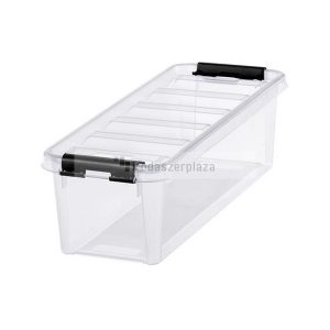 Műanyag tárolódoboz, 3,5 liter, fekete fogantyúkkal, SMARTSTORE "Classic 4", átlátszó