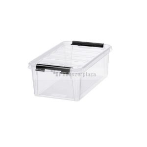 Műanyag tárolódoboz, 3,6 liter, fekete fogantyúkkal, SMARTSTORE "Classic 5", átlátszó