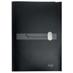 Iratvédő mappa, 11 mm, PP, A4, LEITZ "Recycle", fekete