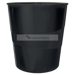Papírkosár, 15 liter, LEITZ "Wow", fekete