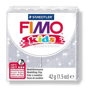 Gyurma, 42 g, égethető, FIMO "Kids", glitteres ezüst