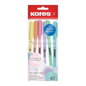 Golyóstoll, 1,0 mm, kupakos, háromszögletű, KORES "KOR-M Pastel", kék
