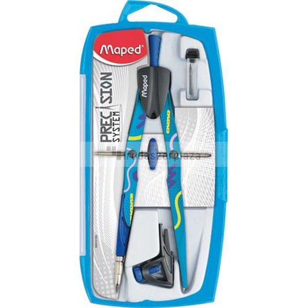 Körző készlet, precíziós, 3 darabos, MAPED "Fancy", vegyes színek