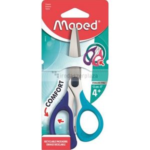 Olló, iskolai, 13 cm, MAPED "Sensoft Asym", vegyes színek