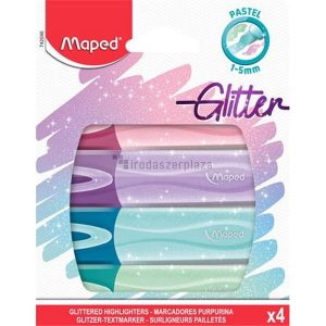 Szövegkiemelő készlet, 1-5 mm, MAPED "Glitter Fluo Peps", vegyes pasztell színek