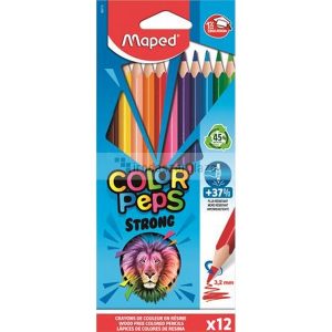 Színes ceruza készlet, háromszögletű, MAPED "Color`Peps Strong", 12 különböző szín