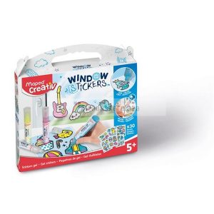 Üvegfóliafesték, mintaívvel, MAPED CREATIV, 5 különböző szín