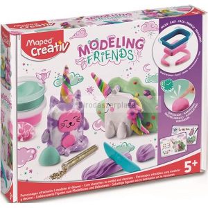 Modellező gyurma készlet, levegőre száradó, MAPED CREATIV, "Modeling Friends Magical", mágikus