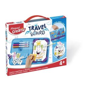 Kreatív készségfejlesztő, fehértábla, mágneses, törölhető, utazótáskával, MAPED CREATIV, "Travel Board", lovagregény