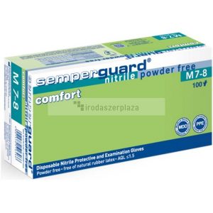 Védőkesztyű, egyszer használatos, nitril, M méret, 100 db, púder nélküli