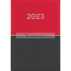 Naptár, tervező, A5, napi, DAYLINER "Contrast", piros-fekete