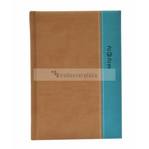 Naptár, tervező, B6, heti, TOPTIMER "Milano", barna-türkiz