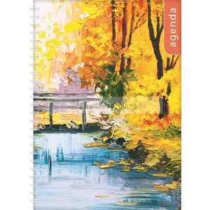 Naptár, tervező, A5, heti, DAYLINER, "InSpiral", akvarell