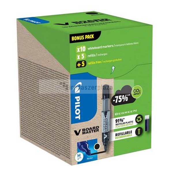 Táblamarker, 2,3 mm, kúpos, PILOT "V-Board Master", fekete + betét