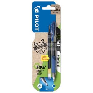 Zseléstoll, 0,32 mm, nyomógombos, PILOT "G-2", kék + betét