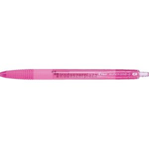 Golyóstoll, 0,22 mm, nyomógombos, PILOT "Super Grip G", rózsaszín