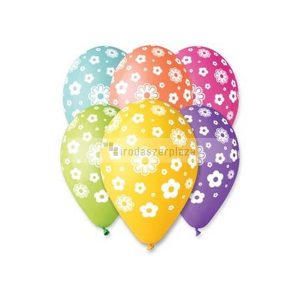 Léggömb, 30 cm, virágos