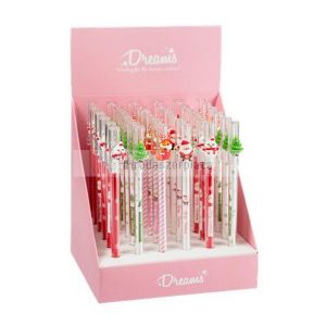 Golyóstoll, 0,7 mm, karácsonyi minta, kék