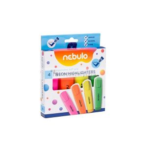 Szövegkiemelő készlet, 2-5 mm, NEBULO, 4 neon szín