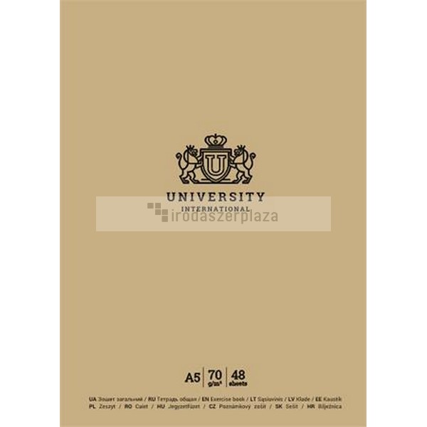 Füzet, tűzött, kockás, A5, 48 lap, SHKOLYARYK "University International", vegyes