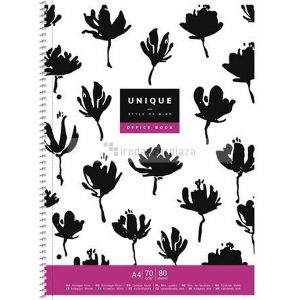 Spirálfüzet, kockás, A4+, 80 lap, SHKOLYARYK "UNIQUE", vegyes