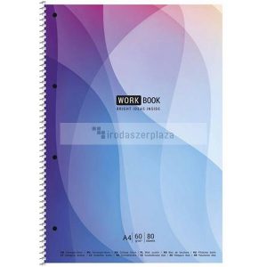 Spirálfüzet, kockás, A4, 80 lap, SHKOLYARYK "WORK BOOK", vegyes