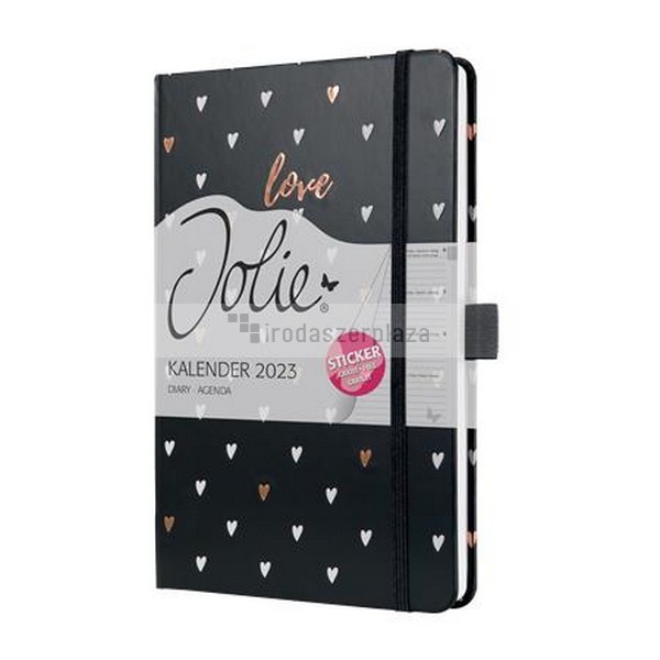 Naptár, A5, heti, 2023, kemény borító, SIGEL "Jolie", Dark Love