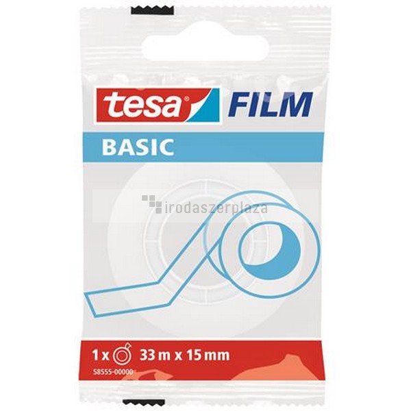 Ragasztószalag, írható, 15 mm x 33 m, TESA "Basic", átlátszó