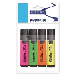 Szövegkiemelő készlet, 1-5 mm, GRANIT "M260", 4 különböző szín