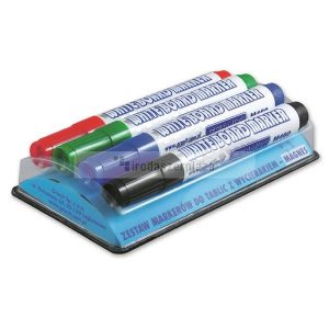 Táblamarker készlet, 2-3 mm, kúpos, mágneses tolltartóval, GRANIT "M460", 4 különböző szín