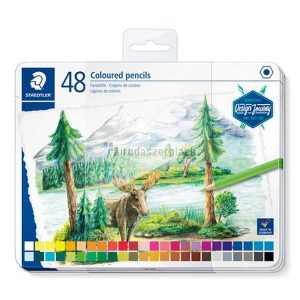 Színes ceruza készlet, hatszögletű, fémdobozos, STAEDTLER "146 C", 48 különböző szín