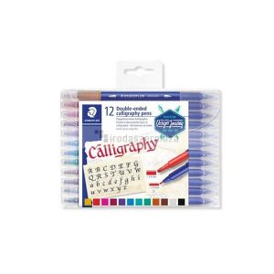 Kalligrafikus marker készlet, 2,0/3,5 mm, kétvégű, STAEDTLER "3005", 12 szín