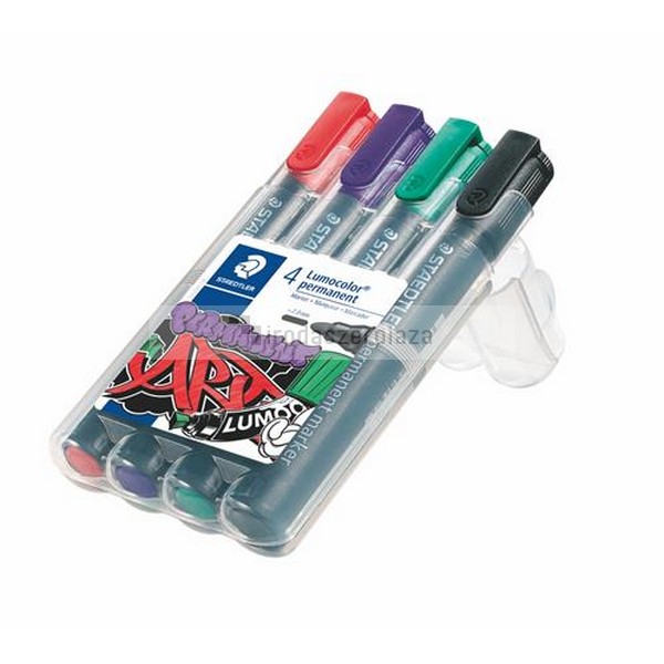 Alkoholos marker készlet, 2 mm, kúpos, STAEDTLER "Lumocolor 352", 4 különböző szín