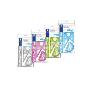 Vonalzókészlet, műanyag, hajlítható, 4 darabos, STAEDTLER "569 PB", vegyes színek