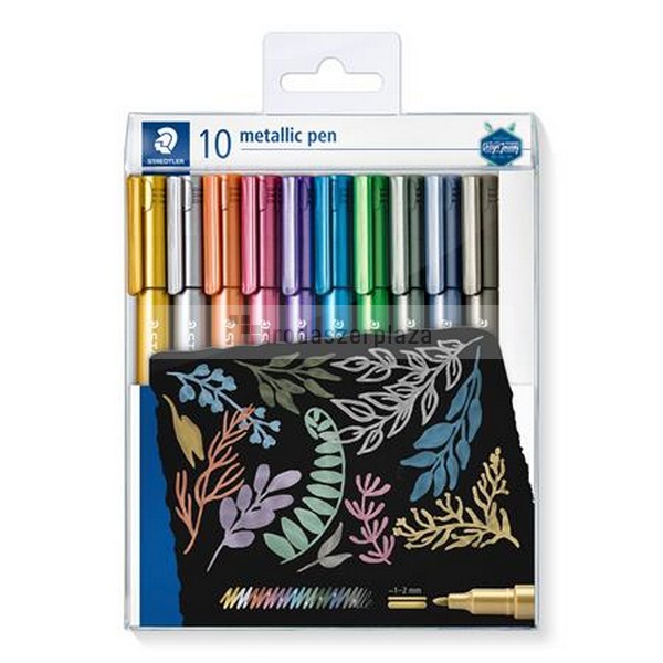 Dekormarker készlet, 1-2 mm, kúpos, STAEDTLER "8323", 10 különböző szín
