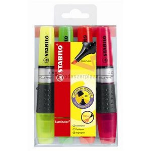 Szövegkiemelő készlet, 2-5 mm, STABILO "Luminator", 4 különböző szín
