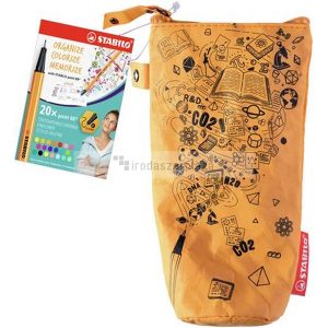 Tűfilc készlet, papír tolltartóval, 0,4 mm, STABILO "Point 88", 20 különböző szín