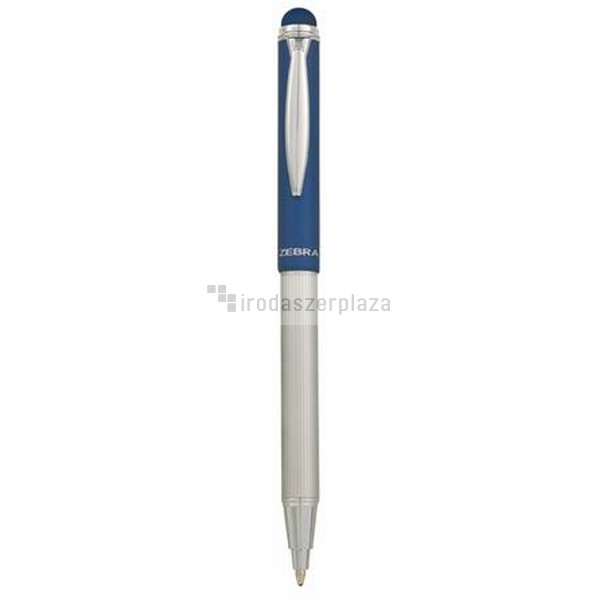 Golyóstoll, 0,24 mm, teleszkópos, rozsdamentes acél, kék tolltest, ZEBRA "Telescopic Metal Stylus", kék
