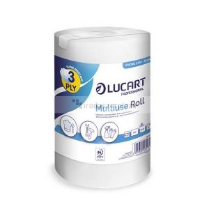 Törlőkendő, tekercses, univerzális, belső adagolású, 3 rétegű, LUCART "Multiuse Strong 3.250"