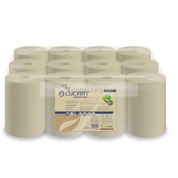Kéztörlő, tekercses, 2 rétegű, LUCART "EcoNatural 14 CF", havanna barna