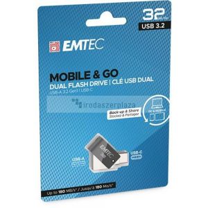Pendrive, 32GB, USB 3.2, USB-A bemenet/USB-C kimenet, EMTEC "T260C Dual"